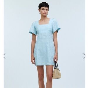 Madewell Square-Neck Mini Dress in 100% Linen